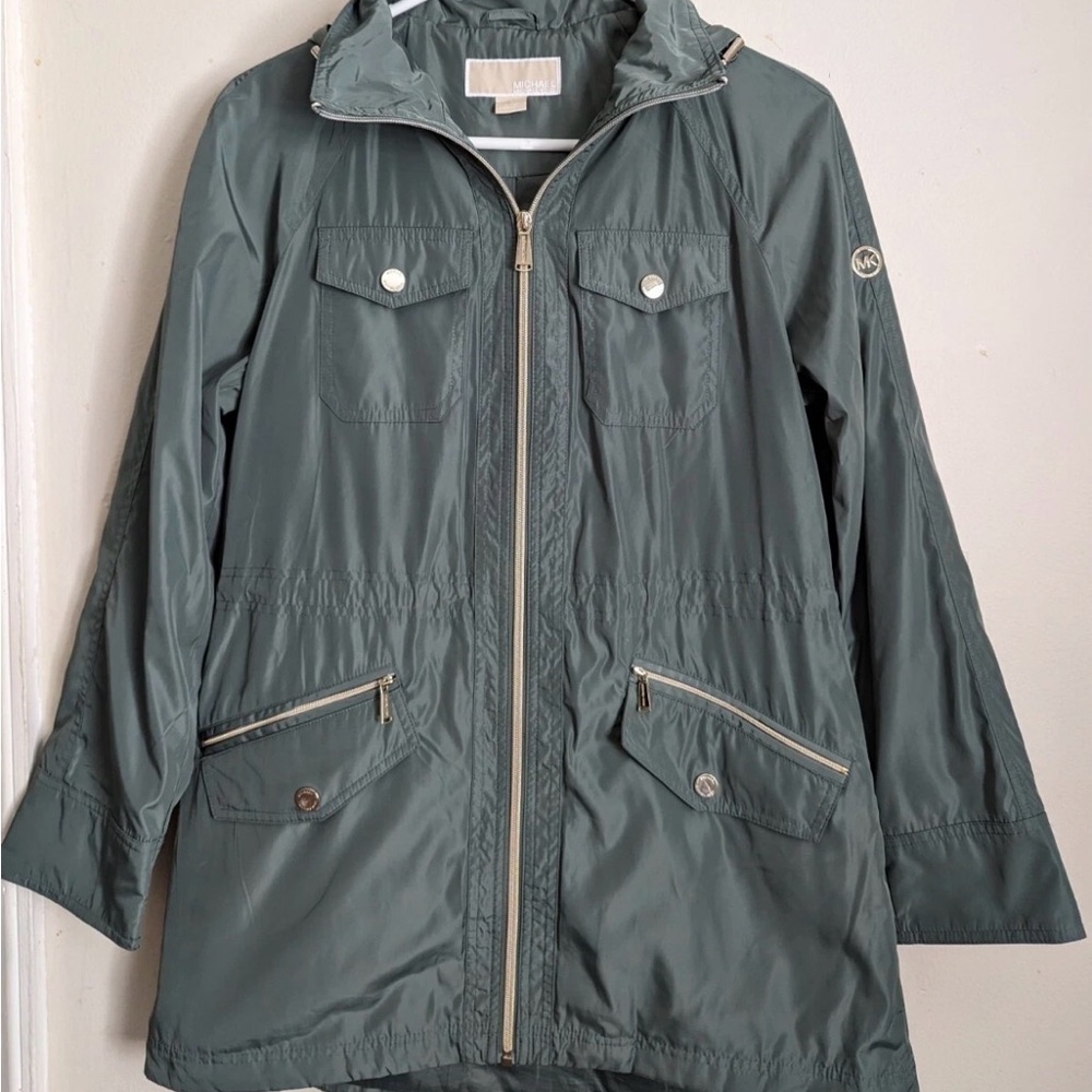 Michael Kors ✨ Womens Hooded Lightweight Rain Style Jacket - Green